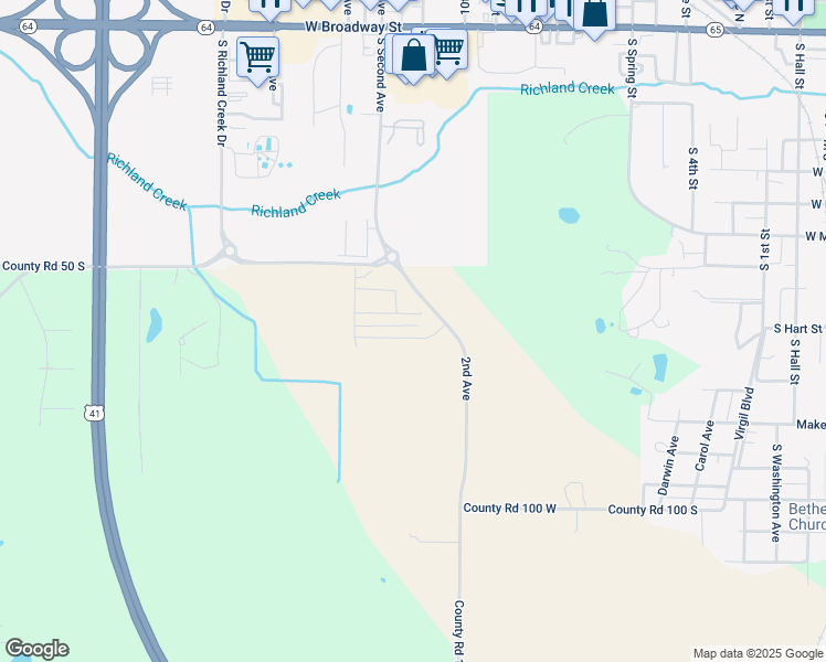 map of restaurants, bars, coffee shops, grocery stores, and more near 1632 West Tulip Blossom Lane in Princeton