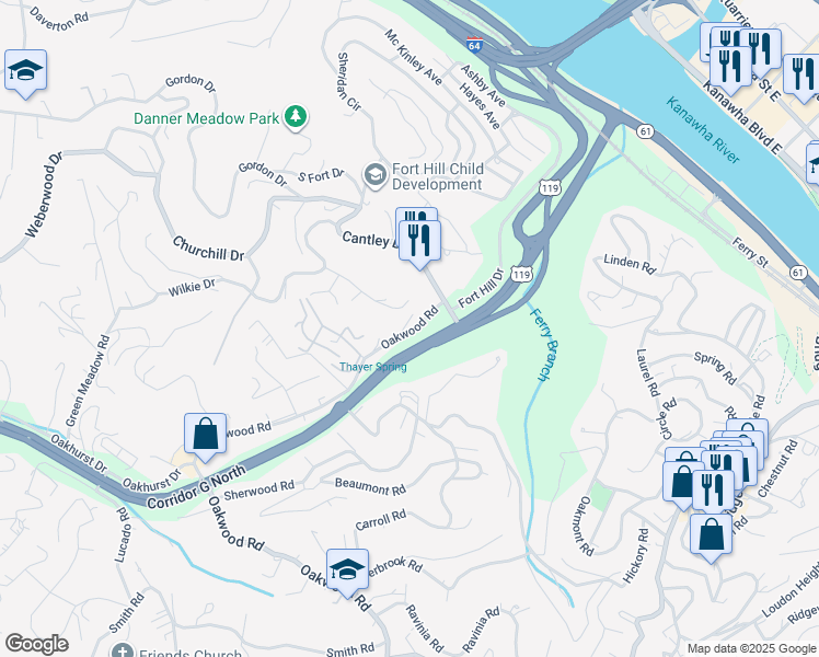 map of restaurants, bars, coffee shops, grocery stores, and more near 1 Lambert Place in Charleston
