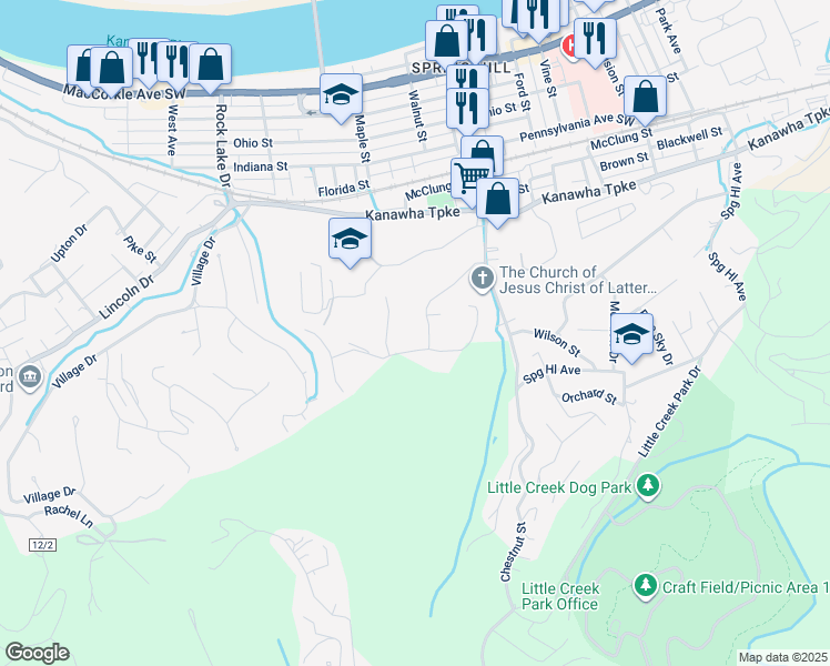 map of restaurants, bars, coffee shops, grocery stores, and more near 5002 Colonial Park Drive in Charleston