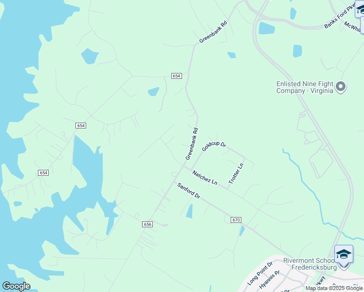 map of restaurants, bars, coffee shops, grocery stores, and more near 276 Greenbank Road in Fredericksburg