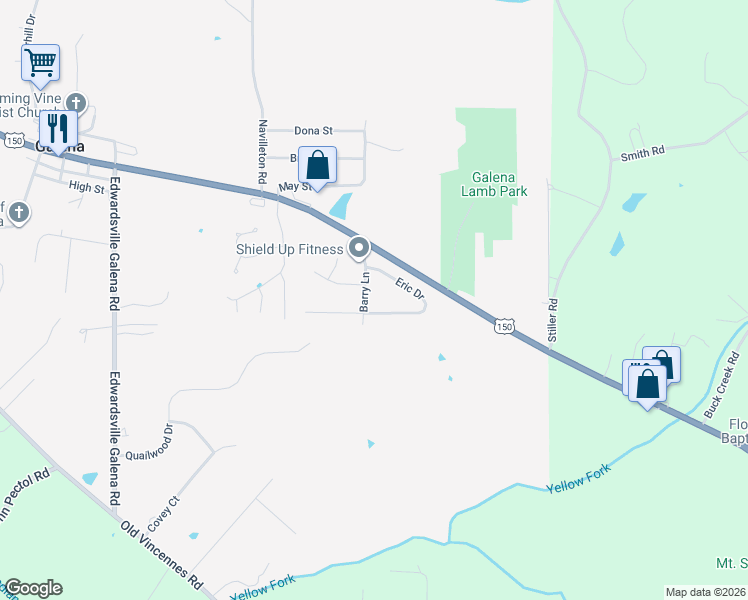 map of restaurants, bars, coffee shops, grocery stores, and more near 6300 Eric Drive in Floyds Knobs