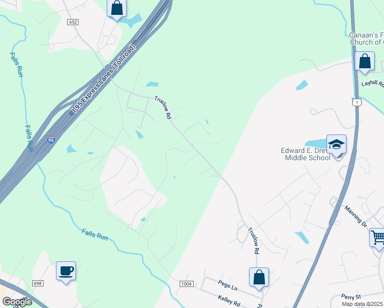 map of restaurants, bars, coffee shops, grocery stores, and more near 5 Taylors Hill Way in Fredericksburg