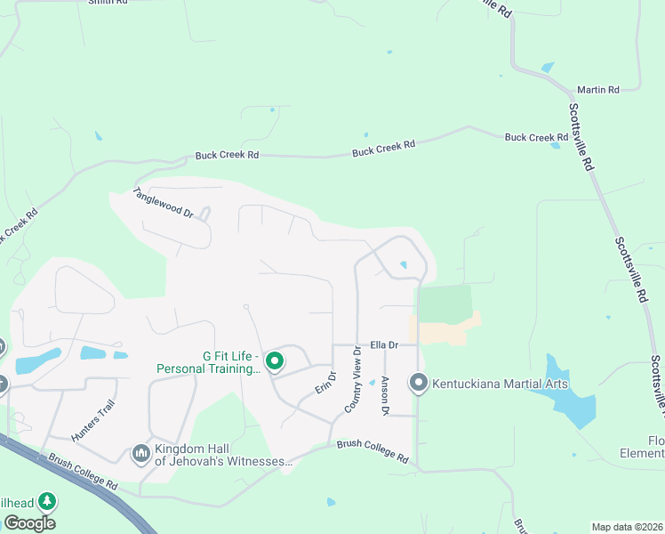 map of restaurants, bars, coffee shops, grocery stores, and more near 4450 Erin Drive in Floyds Knobs