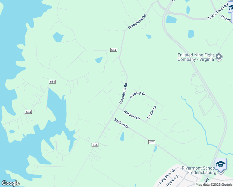 map of restaurants, bars, coffee shops, grocery stores, and more near 276 Greenbank Road in Fredericksburg