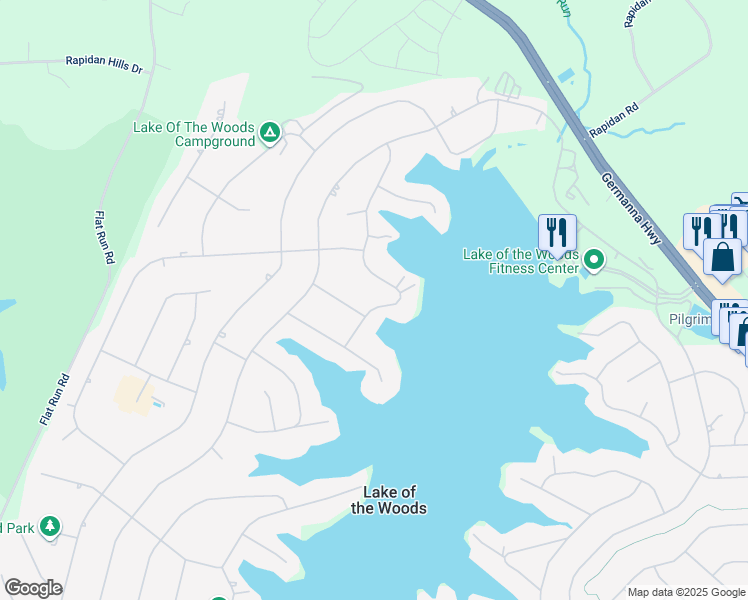 map of restaurants, bars, coffee shops, grocery stores, and more near 412 Wakefield Drive in Locust Grove