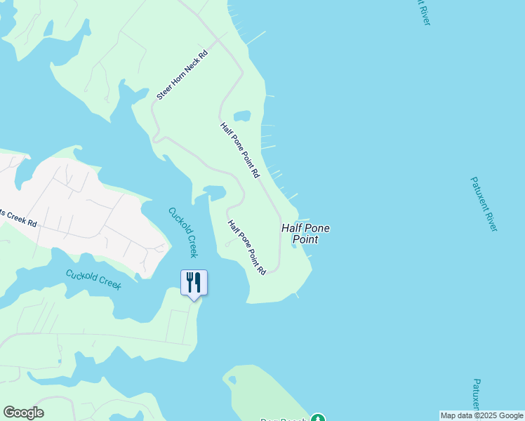 map of restaurants, bars, coffee shops, grocery stores, and more near 24743 Half Pone Point Road in Hollywood