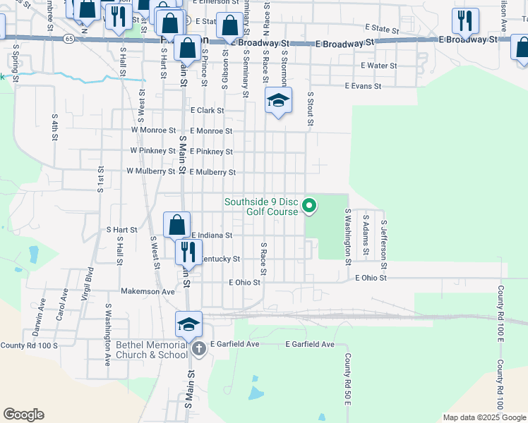 map of restaurants, bars, coffee shops, grocery stores, and more near 898 S Race St in Princeton