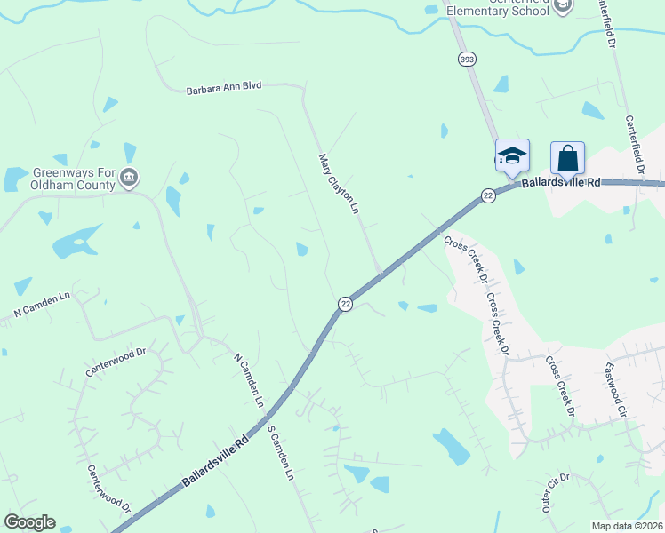 map of restaurants, bars, coffee shops, grocery stores, and more near 3605 West State Highway 22 in Crestwood