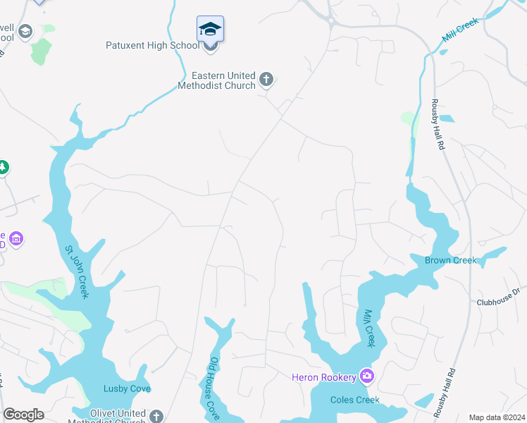 map of restaurants, bars, coffee shops, grocery stores, and more near 13185 Joy Road in Lusby