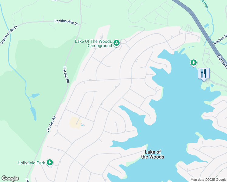 map of restaurants, bars, coffee shops, grocery stores, and more near 327 Yorktown Boulevard in Locust Grove