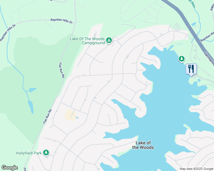 map of restaurants, bars, coffee shops, grocery stores, and more near 327 Yorktown Boulevard in Locust Grove