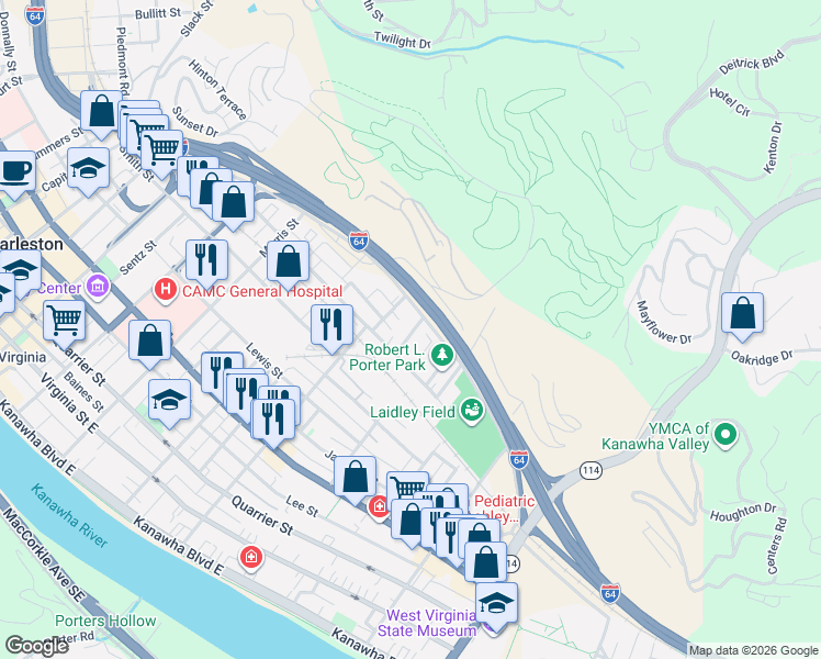 map of restaurants, bars, coffee shops, grocery stores, and more near 908 Chilton Street in Charleston