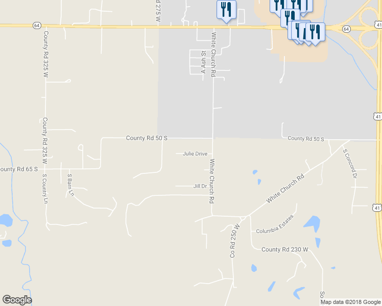 map of restaurants, bars, coffee shops, grocery stores, and more near 2608 Julie Drive in Princeton