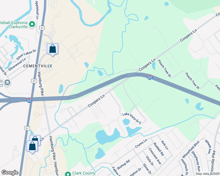 map of restaurants, bars, coffee shops, grocery stores, and more near 2903 Coopers Lane in Sellersburg