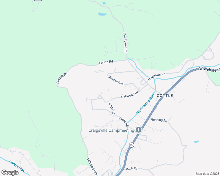 map of restaurants, bars, coffee shops, grocery stores, and more near 310 Russell Avenue in Craigsville