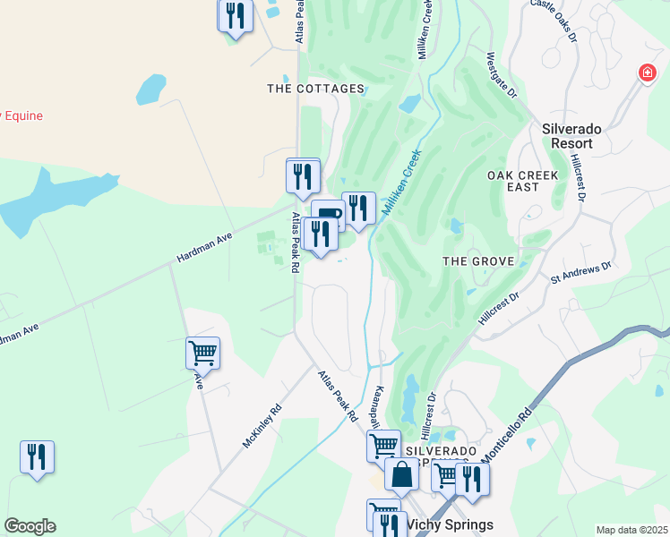 map of restaurants, bars, coffee shops, grocery stores, and more near Unnamed Road in Napa