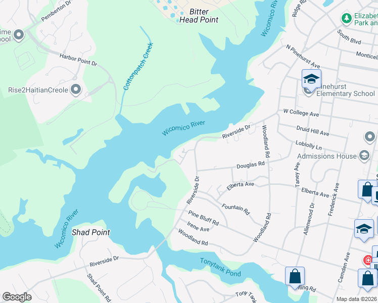map of restaurants, bars, coffee shops, grocery stores, and more near 701 Riverside Pines Court in Salisbury