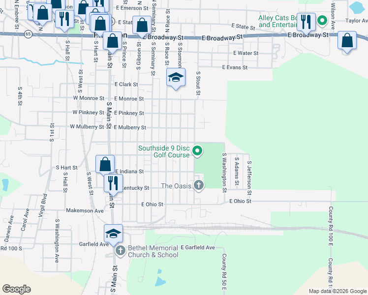 map of restaurants, bars, coffee shops, grocery stores, and more near 800-898 South Stormont Street in Princeton
