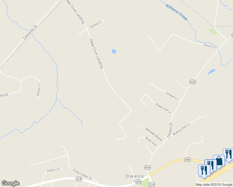 map of restaurants, bars, coffee shops, grocery stores, and more near 4453 Deep Cove Landing in King George