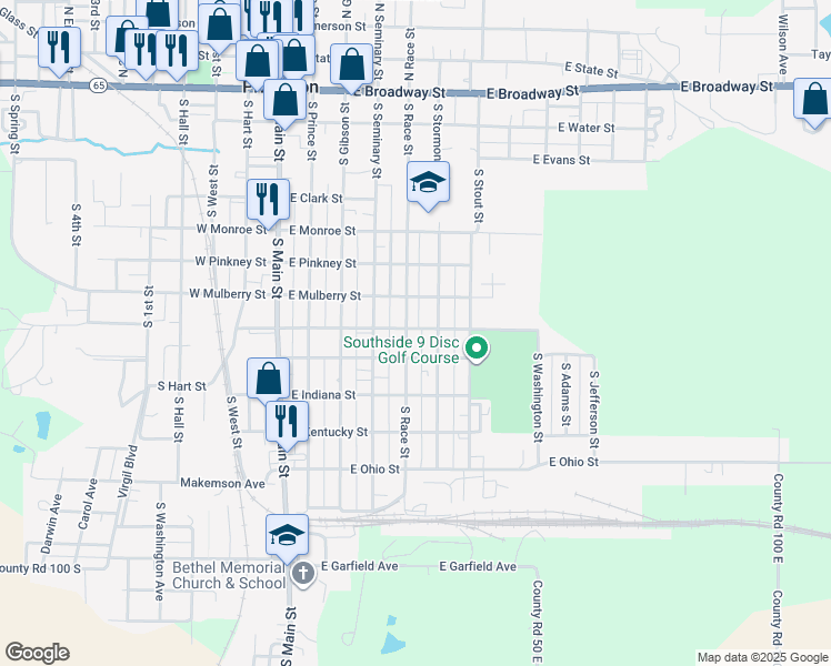 map of restaurants, bars, coffee shops, grocery stores, and more near 800-898 S Race St in Princeton