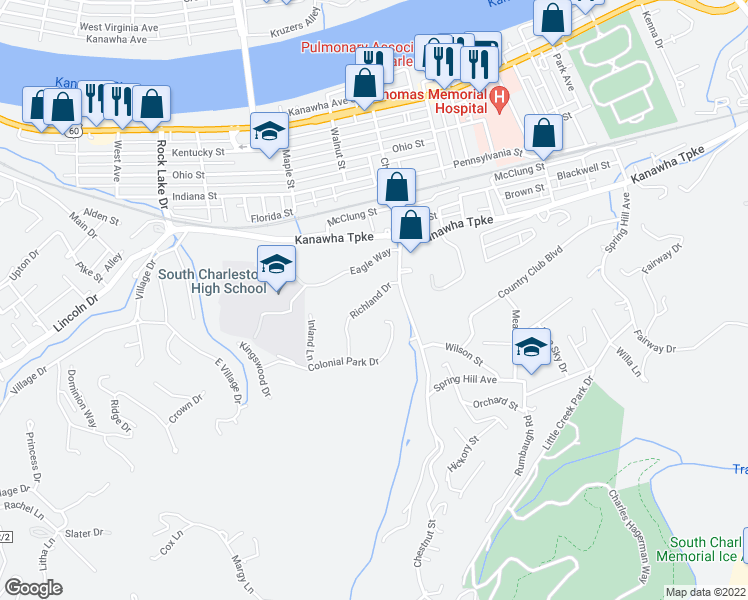 map of restaurants, bars, coffee shops, grocery stores, and more near 4992 Richland Drive in Charleston