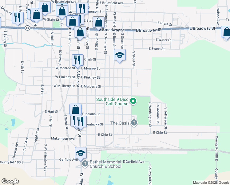 map of restaurants, bars, coffee shops, grocery stores, and more near 500-540 East Mulberry Street in Princeton