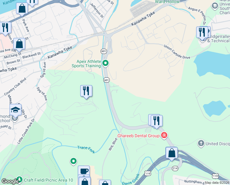 map of restaurants, bars, coffee shops, grocery stores, and more near 940 Jefferson Road in Charleston