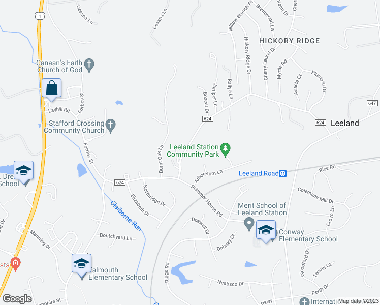 map of restaurants, bars, coffee shops, grocery stores, and more near 94 Morton Road in Fredericksburg