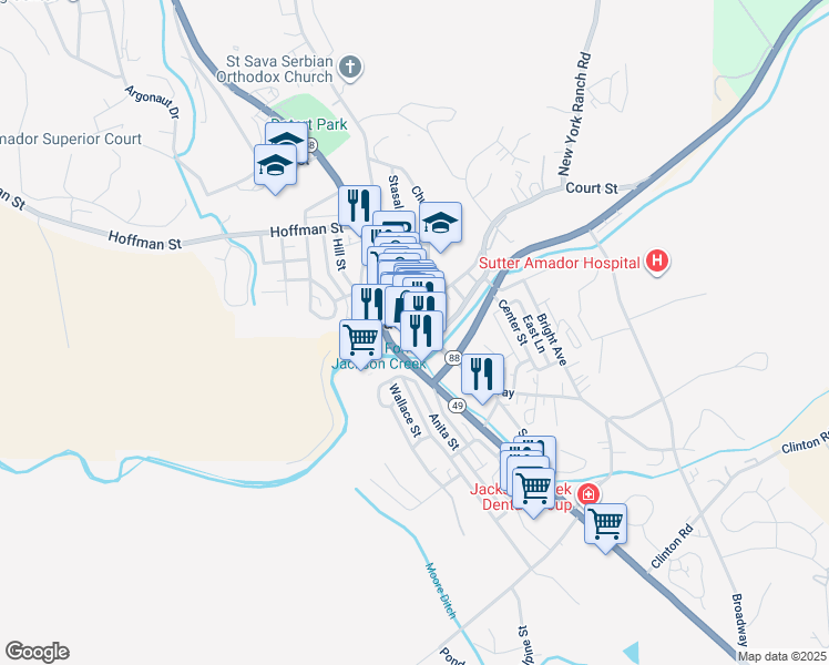 map of restaurants, bars, coffee shops, grocery stores, and more near in Jackson