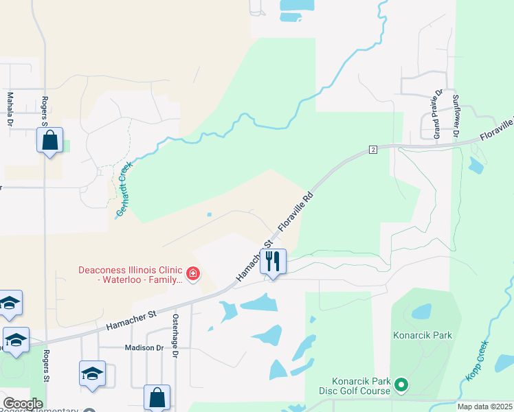 map of restaurants, bars, coffee shops, grocery stores, and more near 518 Legacy Drive in Waterloo