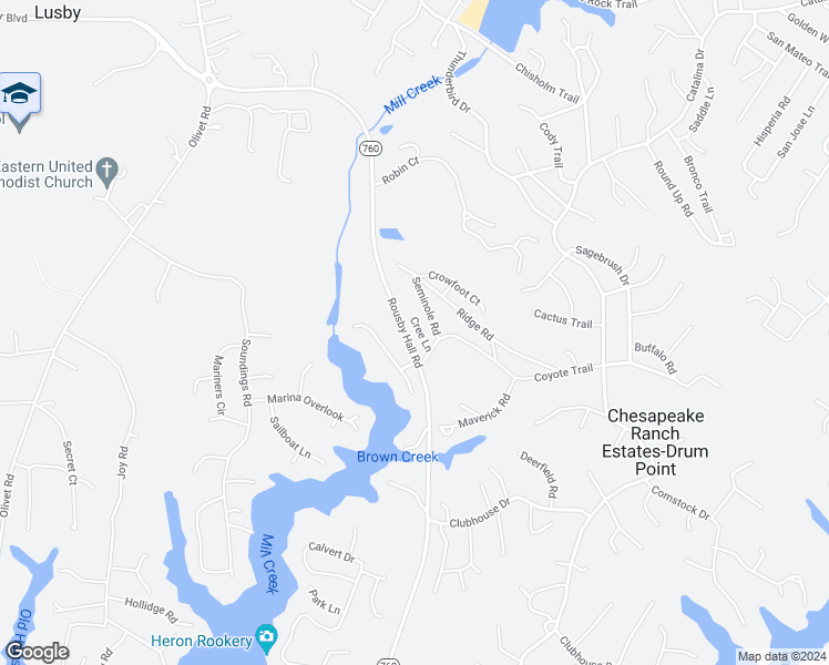 map of restaurants, bars, coffee shops, grocery stores, and more near 12433 Cree Lane in Lusby