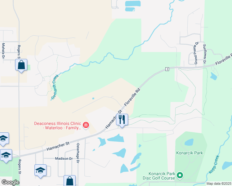map of restaurants, bars, coffee shops, grocery stores, and more near 518 Legacy Drive in Waterloo