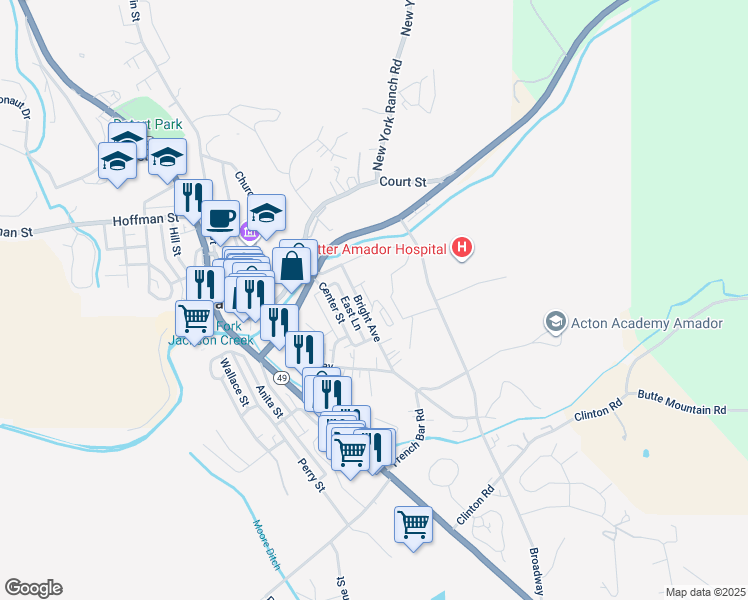 map of restaurants, bars, coffee shops, grocery stores, and more near 154 Golf Course Road in Jackson