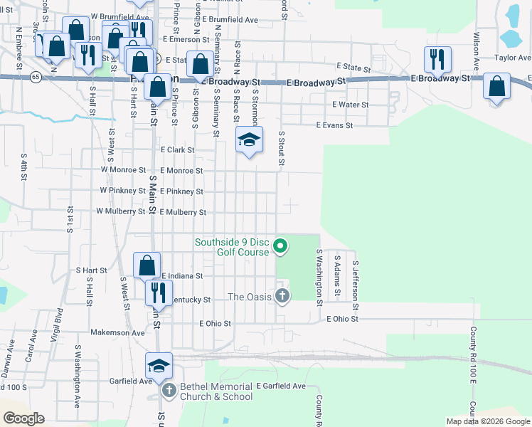 map of restaurants, bars, coffee shops, grocery stores, and more near 656 East Mulberry Street in Princeton