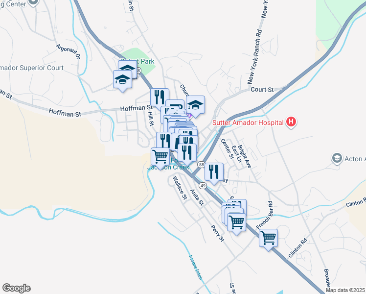 map of restaurants, bars, coffee shops, grocery stores, and more near in Jackson