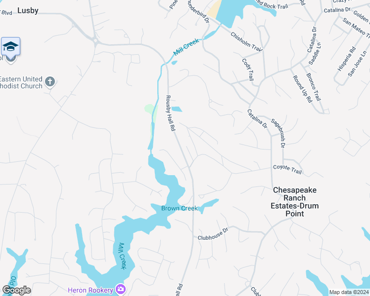map of restaurants, bars, coffee shops, grocery stores, and more near 12429 Cree Lane in Lusby