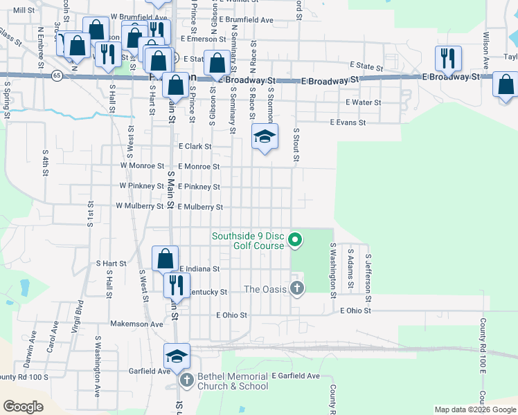 map of restaurants, bars, coffee shops, grocery stores, and more near 540 E Mulberry St in Princeton