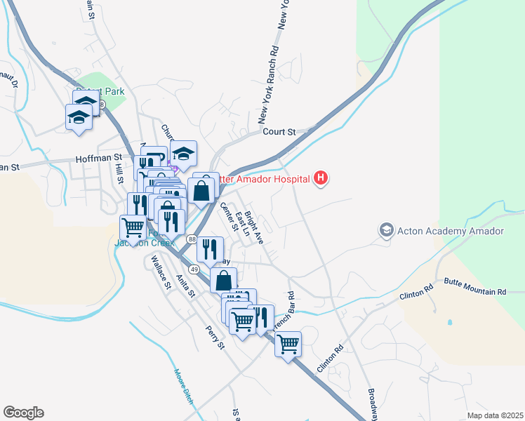 map of restaurants, bars, coffee shops, grocery stores, and more near 154 Golf Course Road in Jackson