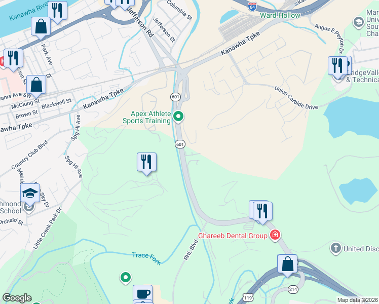 map of restaurants, bars, coffee shops, grocery stores, and more near 940 Jefferson Road in Charleston