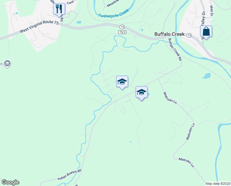 map of restaurants, bars, coffee shops, grocery stores, and more near 6 Ryan Rd in Kenova