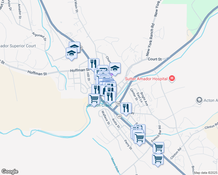 map of restaurants, bars, coffee shops, grocery stores, and more near in Jackson