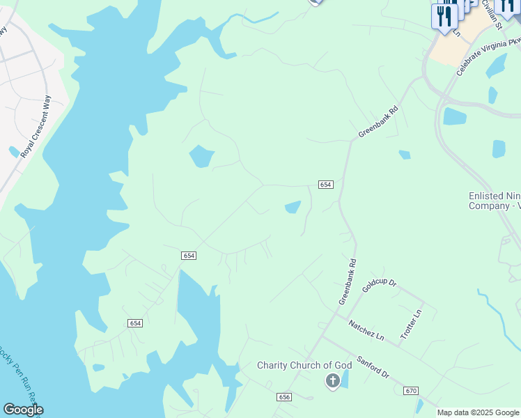 map of restaurants, bars, coffee shops, grocery stores, and more near 65 Rocky Run Road in Fredericksburg