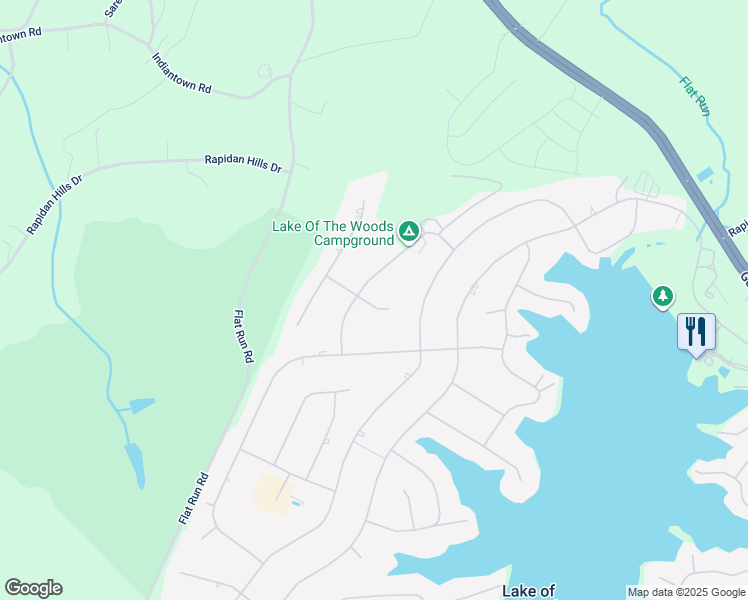 map of restaurants, bars, coffee shops, grocery stores, and more near 203 Antietam Drive in Locust Grove