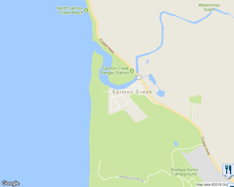 map of restaurants, bars, coffee shops, grocery stores, and more near 260 Bean Avenue in Bodega Bay