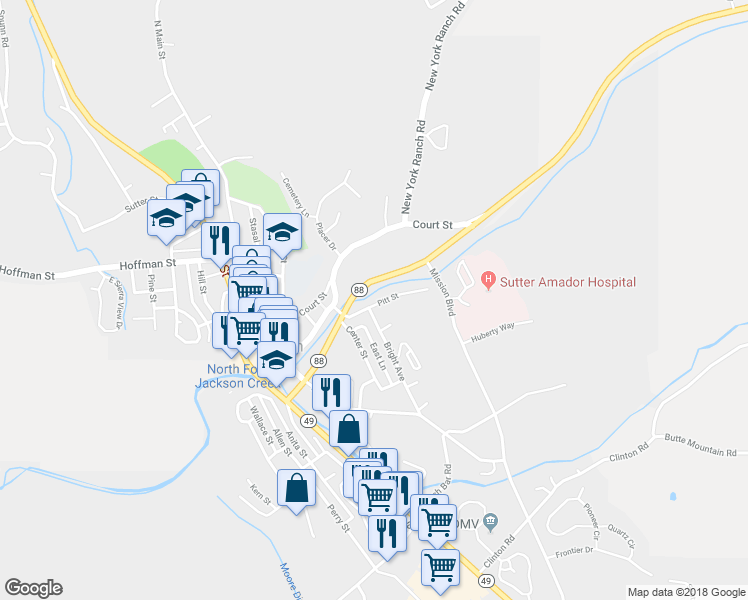 map of restaurants, bars, coffee shops, grocery stores, and more near 609 Pitt Street in Jackson