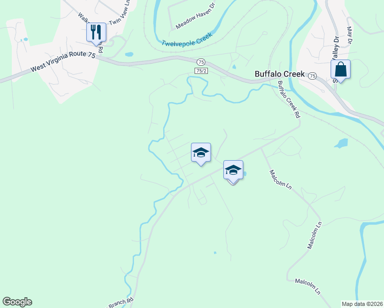 map of restaurants, bars, coffee shops, grocery stores, and more near 328 Donna Road in Kenova