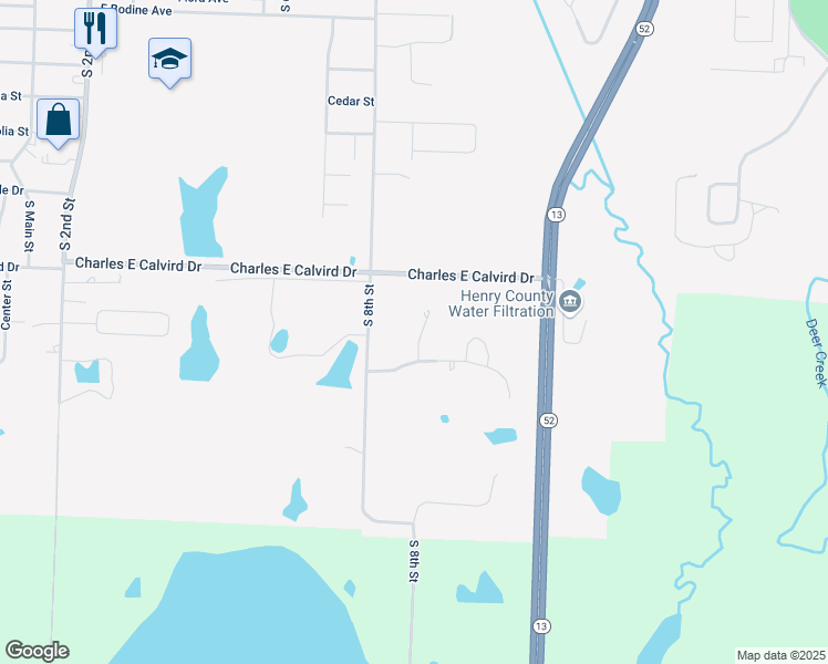 map of restaurants, bars, coffee shops, grocery stores, and more near 1805 South Nicklaus Drive in Clinton