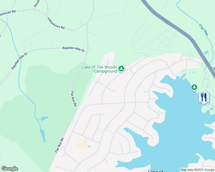 map of restaurants, bars, coffee shops, grocery stores, and more near 203 Antietam Drive in Locust Grove
