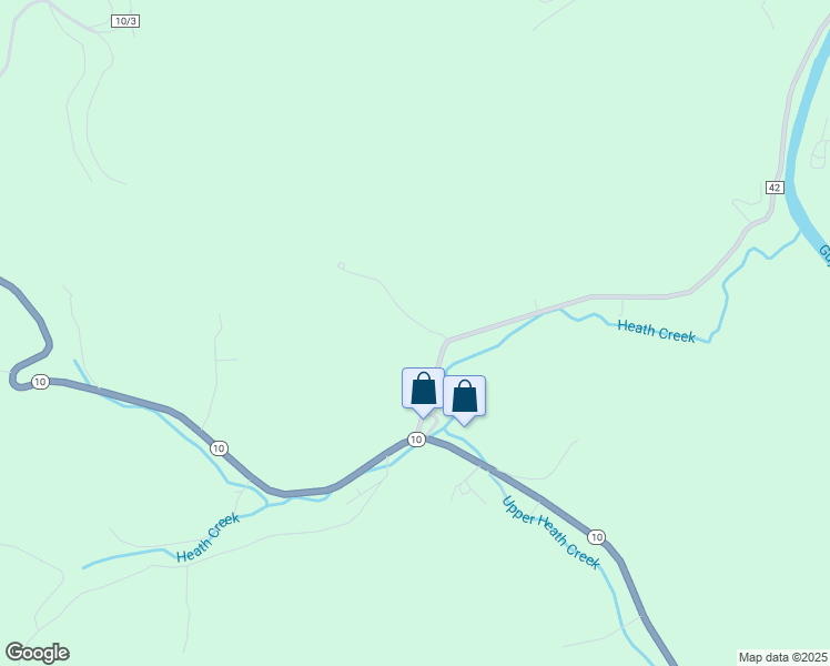 map of restaurants, bars, coffee shops, grocery stores, and more near 5127 Heath Creek Road in Barboursville