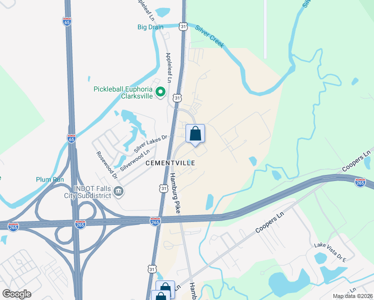 map of restaurants, bars, coffee shops, grocery stores, and more near 6011 Carr Circle in Jeffersonville
